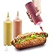 Squirt Condiment Plastic Squeeze Bottles - ack of 6 - for Ketchup, Mustard, BBQ, Dressing, Syrup, Sauce, Also Ideal for Paint and Glue (8oz 3 hinged lid and 3 screw-on caps)