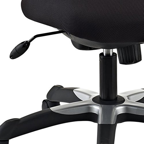 Modway Edge Drafting Chair - Ergonomic Mesh Back Office Chair With Flip-Up Arms & Foot Ring, Black