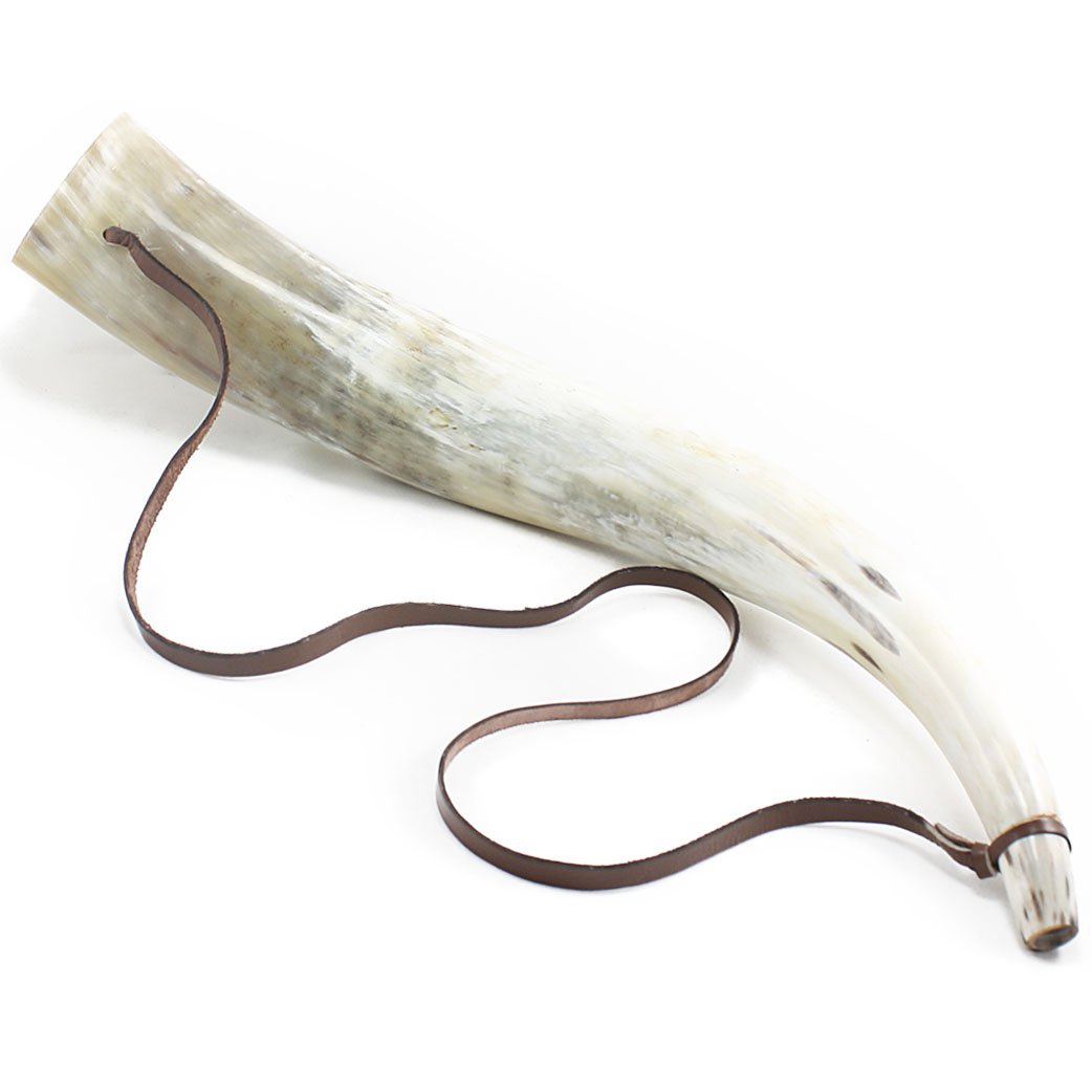 HORNCRAFT Ox Horn Bugle | Viking War Blowing Horn | Battle Sounding Horn Trumpet | 20 inches | XLarge Light Polished Blowing Horn Bugle | Trumpet style Hunting Horn | Perfect for Re-Enactment