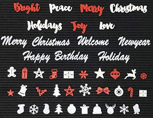 Amazon Com Christmas Holiday Set For Letter Boards Cursive Words Icons Decoration To Enhance Your Felt Message Sign 238 Piece With Snowflakes Reindeer Stockings And More Holiday Pack Only Home Kitchen