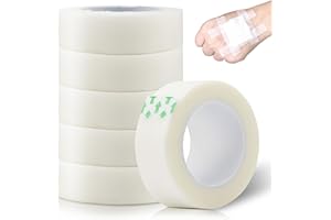 Breathable Medical Tape, 6 Rolls 0.5inch x 10yard Waterproof First Aid Tape, Clear Medical Tape for Snore Reducing, First Aid