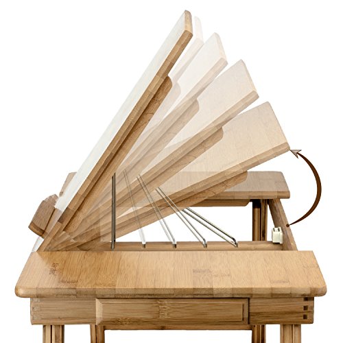 Aleratec Natural Bamboo Adjustable Laptop Stand Up to 15in Tablet Reading Table Desk(Certified Refurbished) - Thumbnail 6