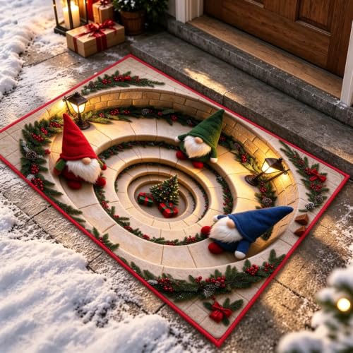 Christmas Optical Illusion Area Rugs 3D Vortex Hole Gnome Indoor… at Amazon