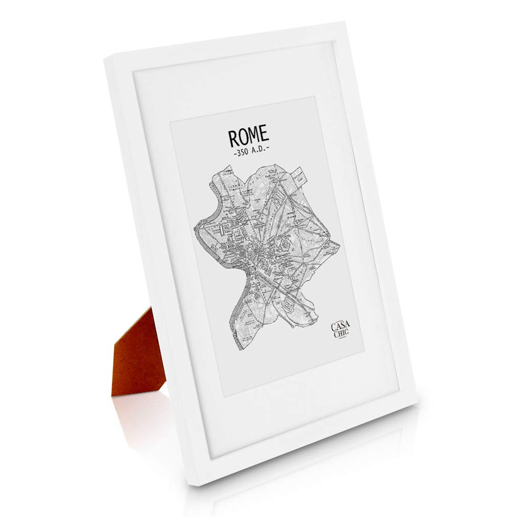 Classic by Casa Chic Solid Wood A4 Photo Frame White Mount for 6×