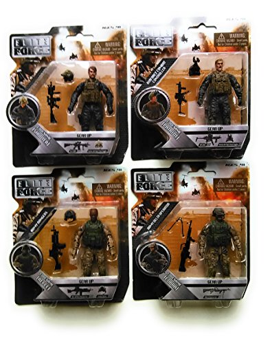 Elite Force Marine Force Recon SHOOTER Action Figure BUNDLE with Elite Force Action Figures: RECCE, COBRA and PATRIOT (Set of 4)