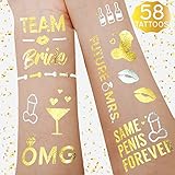 58 Bachelorette Party  - Team Bride, Future Mrs, Buy Me A Drink (2 sheets)- Temporary Flash Tattoos,Waterproof Temporary Tattoos,Naughty Bridal Shower Favor Gifts and Decorations.