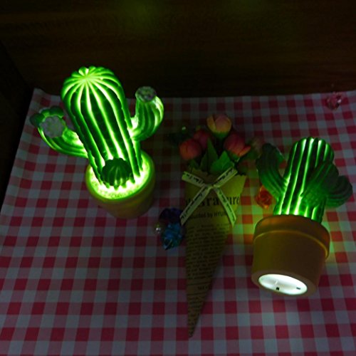 LED Light ,Lavany® Decorative Party LED Bedroom Cartoon Cactus Table Night Light (Green)
