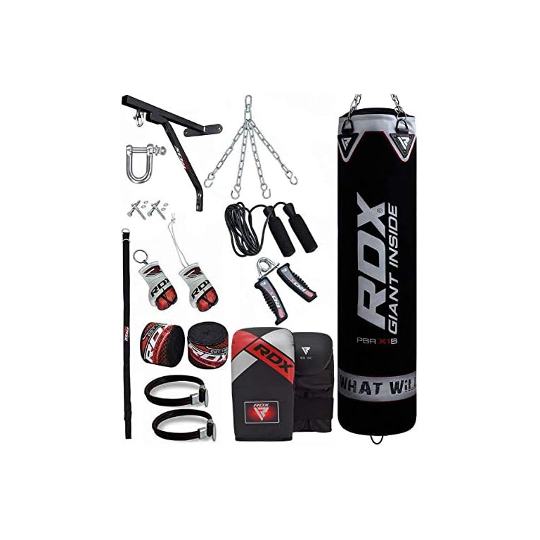 RDXPunchBagforBoxingTraining4ft5ftFilledHeavyBagSetwith