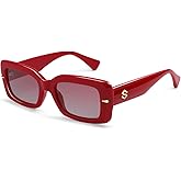 SOJOS Square Thick Sunglasses for Women Fashion Sunglasses Polarized Rectangle Sunnies SJ2367