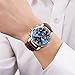 LIGE Watches Mens Fashion Sports Waterproof Analog Quartz Watch Men Luxury Business Chronograph Leather Wristwatch (Leather Blue)