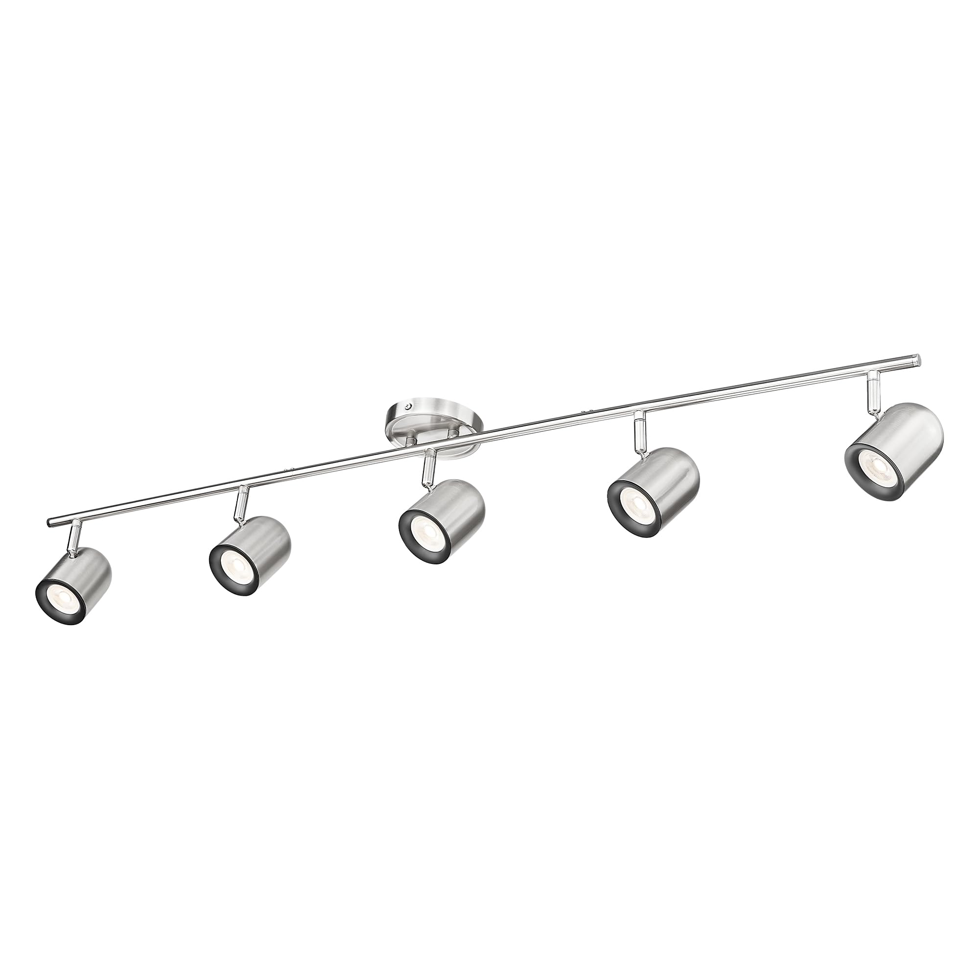 Photo 1 of FEMILA 43" Track Light, Brushed Nickel LED Track Lighting Fixtures Ceiling, Rotatable LED Track Lighting Kit, Bulbs Included, 4FS78TL-5 BN