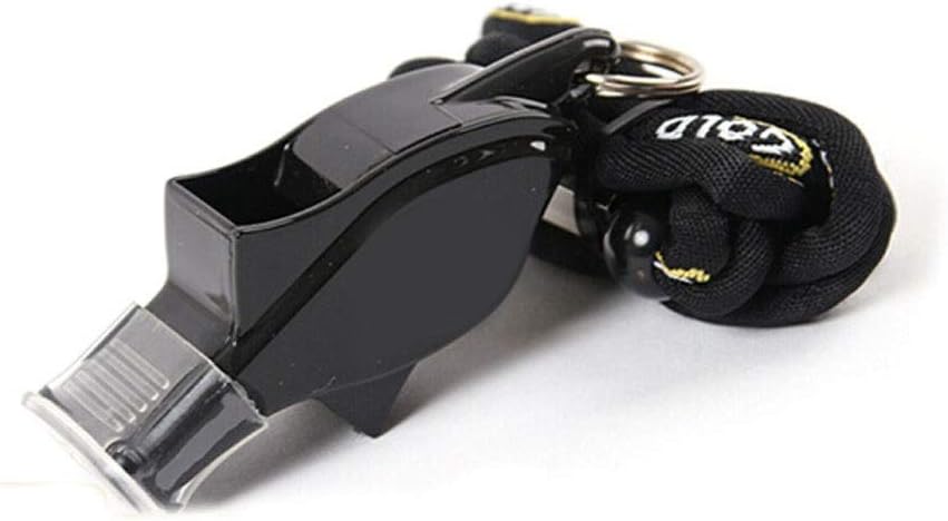 Qiyuezhuangshi Whistle, Outdoor Basketball Volleyball Referee Dolphin Fish Life Whistle, Black + Teeth + Black Lanyard