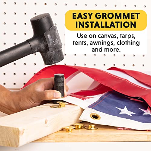 General Tools 1/2" Grommet Tool Kit 12 Solid Brass Grommets for Tarps