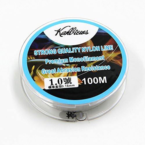 Kanviews Brand 100M Nylon Fishing Line Super Strong Premium Monofilament Fishing Line (1.0 White Color) 2-Pack