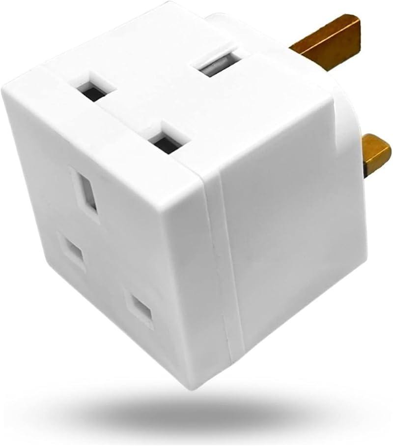 SOHAL 2 Way Double Plug Adaptor Cube UK Socket Extension Power Adapter for LED