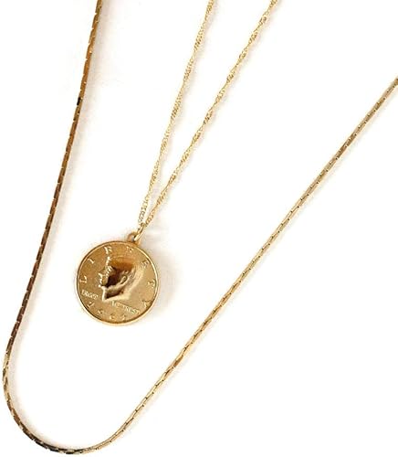 Amazon Melody Accessory 日本製 2連 チェーン ロングネックレス コイン メダイユ レイヤード Opw N7 コイン ゴールド色 ネックレス 通販