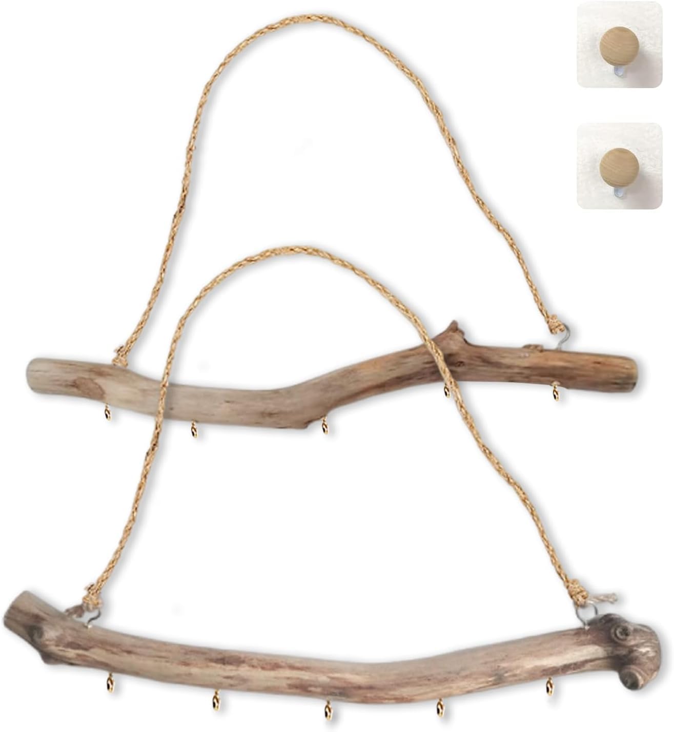 Photo 1 of Qenk 1Pc* 15 Inch Natural Driftwood Decorative Branches Farmhouse Home Wall Hanging Decor Hanging Jewelry Organizers with 5 Hooks