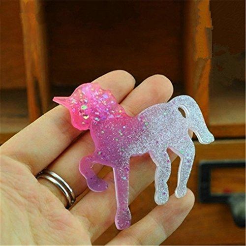 image for Aouke Unicorn-Shaped Silicone Jewelry Molds, Pendant Mold with Hanging
