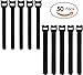 Naisidier 50Pcs Fastening Cable Ties, Cord Management Cable Organizer, Reusable Hook Cable Straps (Black)