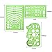Frienda 6 Pieces Drawings Templates Measuring Template Plastic Geometric Rulers for Office and School, Clear Green