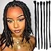 JISHENGH 60 Stands 8 Inches Full Handmade Dreadlocks Locs Human Hair Extensions Natural Black