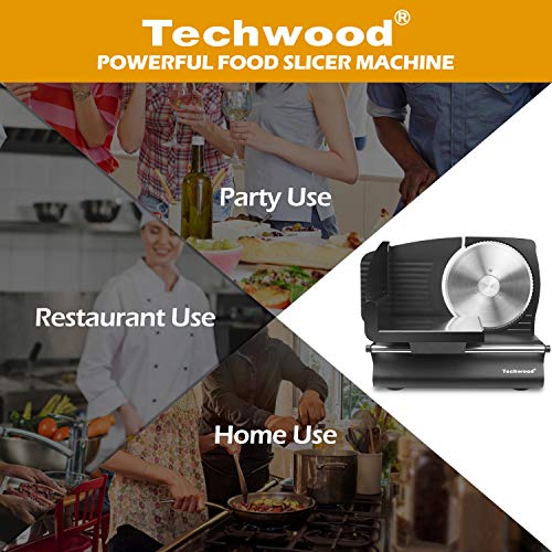 Techwood Meat Slicer Electric Food Slicer with 7.5” Removable Stainless