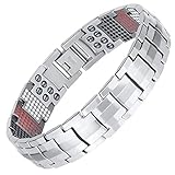 Double Row Magnetic Therapy Bracelet 4 in 1 Bio Elements Energy Health Care Jewelry Pain Relief for Arthritis and Carpal Tunnel (Plus)