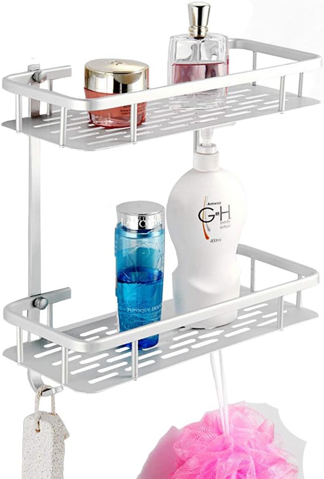 AIYoo Bathroom Shelves,Aluminum 2 Tier Shower Shelf Caddy Storage
