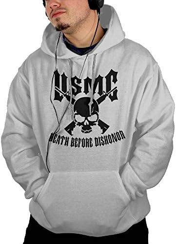 Psienh Dm Men's Classic Fashion USMC Death Before Dishonor Adult Hoodie