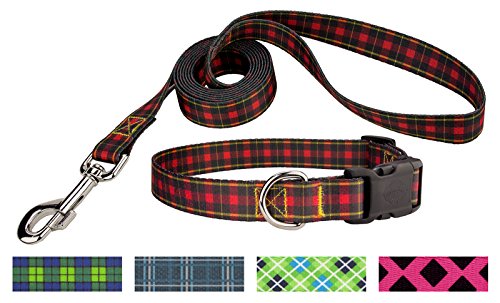 Country Brook Design Buffalo Plaid Deluxe Dog Collar & Leash - Small