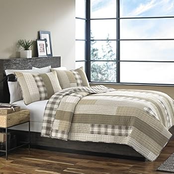 Eddie Bauer Fairview Cotton Quilt Set, King, Sand