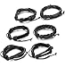 Jstyle 6 Pcs Mens Womens Braided Leather Bracelet Cuff Wrap Bangles Wristbands Adjustable Black