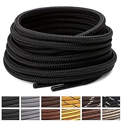 Stepace Round Shoelaces [2 Pairs] Heavy Duty Boot
