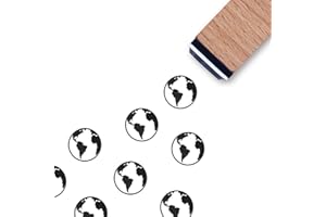 GUVSPTI Earth Planet Rubber Stamp, 3/5 Inch Small Mini Stamp for Scrapbooking Card Making Planner