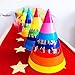 Rainbow Cone Party Hats for Kids & Adults - 12 Pack, 8 inch - Perfect for Birthday Parties & Classroom Decorations