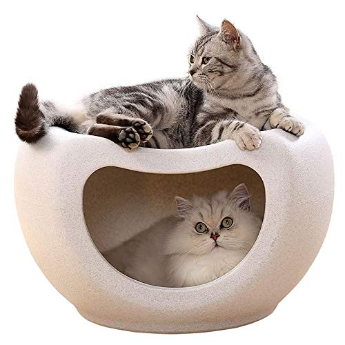 NAMBM Multi-Function Pet Cat Bed Kitty Warm House Cool Stool Chair Sturdy Durable Furniture Kitten House Beds Large Space Waterproof Pet House, White