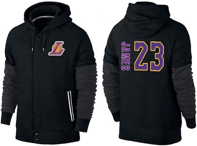 Amazon パーカーバスケットボールnbaレイカーズブラックスポーツユニフォームファッションプリント服ユニセックスジッパープルオーバー トレーナー パーカー 通販