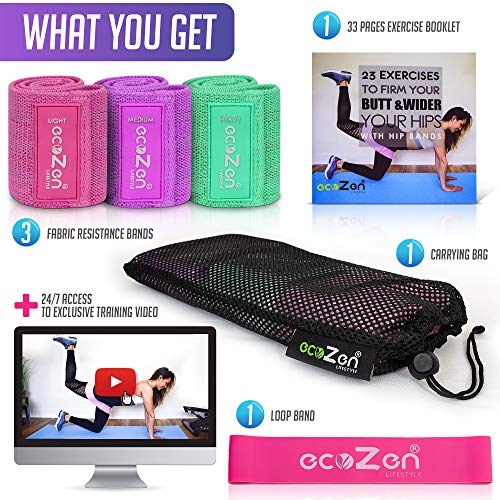 Hip Bands for Legs and Butt Fabric Booty Bands for Exercise Resistance Glute Band Circle Workout Loops Squat Resistant Women Stretch Exercise Loop Thigh Cloth Trainer Best Thick Excersize Men Resisten