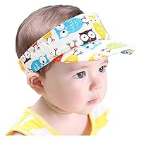 Woopoo Baby Hat Summer Sun Hat Sunshade Top Hat Animal Image Visor Child Owl Pattern Visor Bird Pattern Visor Elephant Pattern Visor Beach Cap for Kids Hats Sun Protection (owl)