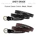 Set of 2 Women's Vintage Genuine Cowhide Leather Braided Belts With Alloy Pin Buckle By ANDY GRADE, Black and Brown, 110 cm(43.3 inch)