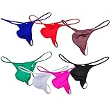 7-Pack Men's Spandex Thong Guy Men T-Back G-String Jockstrap Underwear Pouch Body Tanga Pants XL