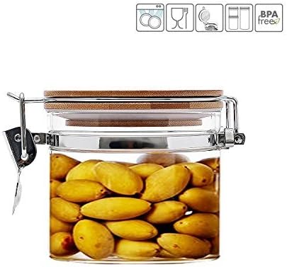 Onebrake Airtight wood lid Borosilicic glasses Canister, Food Storage Container Jars - 500ml