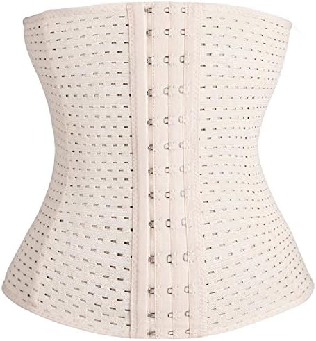 Fashionmy Women's Waist Trainer Silm Corset Girdle Hollow Postpartum Belly Abdomen Belt Beige XL