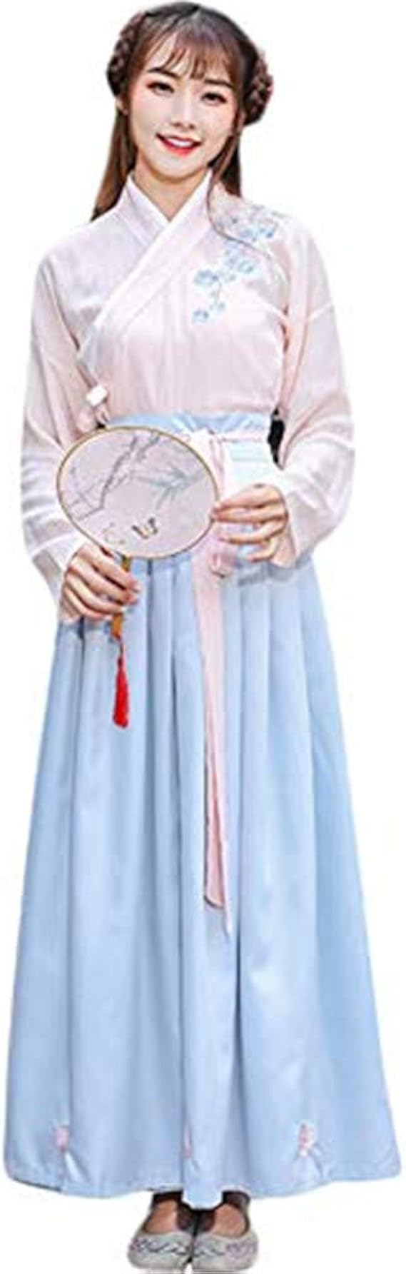 Amazon Co Jp バンプー コスチューム コスプレ女性用 唐装漢服 中華服 宮廷風 古風 ステージ衣装 仮装 エスニック チャイナ服 写真を撮る 刺繍 ゆったり 振袖 引き裾 マキシ丈 かわいい パーティー 服 ファッション小物