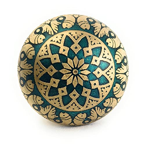 French Furniture Fittings Set of 6 Brass Fish Knobs - Turquoise Kitchen Cabinet Pull knobs, Cupboard, Chest, Furniture, Drawer Handles - Easy Install Vintage Shabby Chic 38mm by FFF