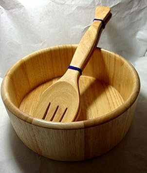 Big cuenco para ensalada Plam madera Tailandia Handcraft: Amazon.es: Hogar