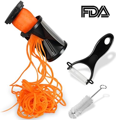 Spiralizer Vegetable Slicer - Vegetable Spiralizer Bundle - Vegetable Spiralizer and Cutter - Zucchini Pasta Noodle Spaghetti Maker