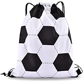 Sudaporn Soccer Backpack Gym Drawstring Bag for Daughter Son Soccer Player Lover Sports Theme Birthday Party Snack Treat Bags Shoulder Cinch Goodie Bag Sport Party Favor Travel Workout Storage Bags