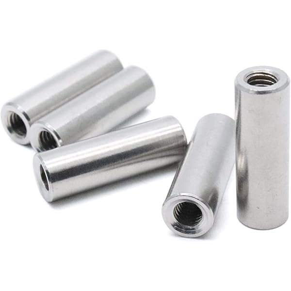 Hex Threaded Connectors 5 Pcs M12x1.75 Hex Coupling Nuts - 304 Stainless Steel Threaded Rod Connectors 60mm Length Rust Resistant Coupling Nuts 60mm