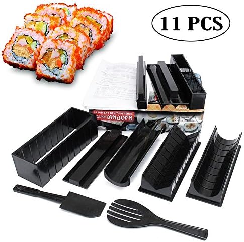 Sushi Maker Kit Kitchen Utensils & Gadgets, 11 PCS DIY Sushi Set With Sushi Chef Knife Utensils Rolls, Easy To Use Sushi Roll Making Tools For Beginners Kids Step By Step Instructions & Recipe Book